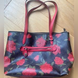 Rare red rose Coach purse